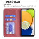 For Samsung Galaxy A03 166mm Rhombus Texture Magnetic Leather Phone Case(Red)