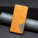 For Samsung Galaxy A03 166mm Rhombus Texture Magnetic Leather Phone Case(Yellow)