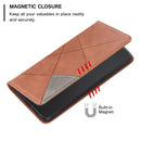 For Samsung Galaxy A03 166mm Rhombus Texture Magnetic Leather Phone Case(Brown)