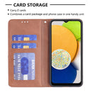 For Samsung Galaxy A03 166mm Rhombus Texture Magnetic Leather Phone Case(Brown)