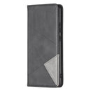 For Samsung Galaxy A03 166mm Rhombus Texture Magnetic Leather Phone Case(Black)