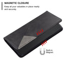 For Samsung Galaxy A03 166mm Rhombus Texture Magnetic Leather Phone Case(Black)