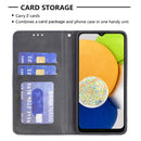 For Samsung Galaxy A03 166mm Rhombus Texture Magnetic Leather Phone Case(Black)