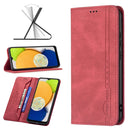 For Samsung Galaxy A03 166mm BF08 Magnetic RFID Flip Leather Phone Case(Red)