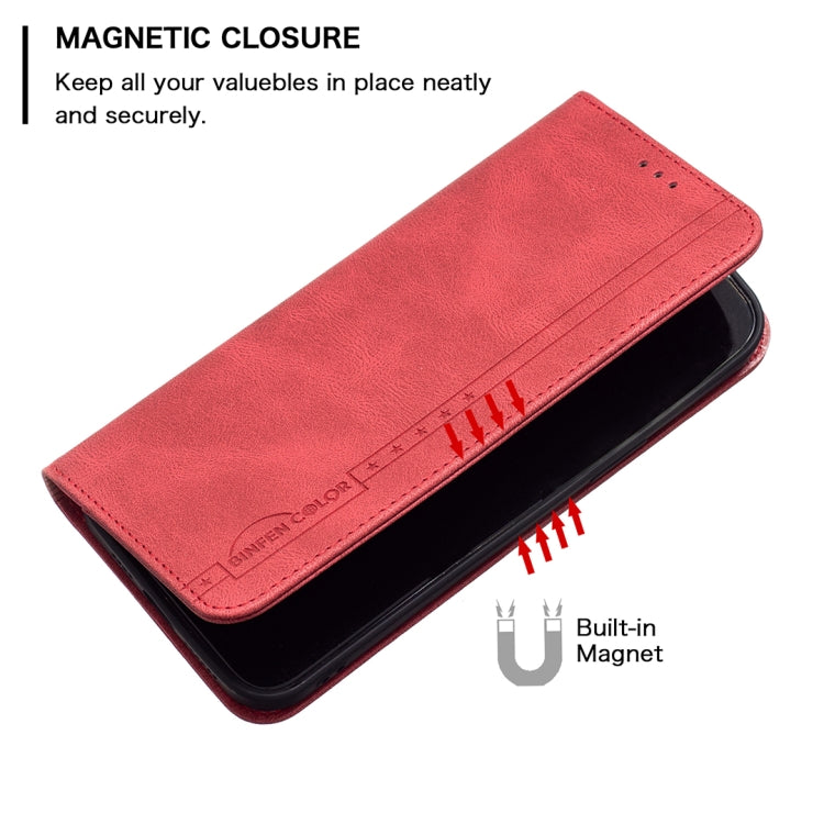 For Samsung Galaxy A03 166mm BF08 Magnetic RFID Flip Leather Phone Case(Red)