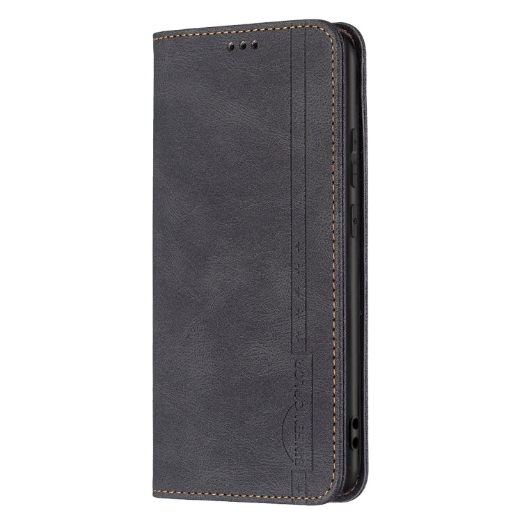 For Samsung Galaxy A03 166mm BF08 Magnetic RFID Flip Leather Phone Case(Black)