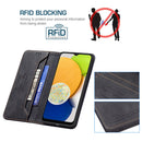 For Samsung Galaxy A03 166mm BF08 Magnetic RFID Flip Leather Phone Case(Black)