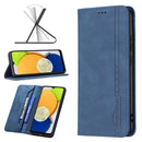 For Samsung Galaxy A03 166mm BF08 Magnetic RFID Flip Leather Phone Case(Blue)