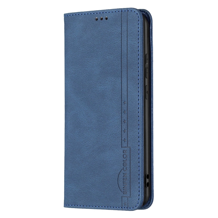For Samsung Galaxy A03 166mm BF08 Magnetic RFID Flip Leather Phone Case(Blue)