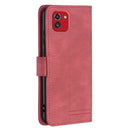 For Samsung Galaxy A03 166mm BF09 Magnetic Buckle RFID Flip Leather Phone Case(Red)