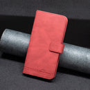 For Samsung Galaxy A03 166mm BF09 Magnetic Buckle RFID Flip Leather Phone Case(Red)