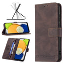 For Samsung Galaxy A03 166mm BF09 Magnetic Buckle RFID Flip Leather Phone Case(Brown)