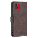 For Samsung Galaxy A03 166mm BF09 Magnetic Buckle RFID Flip Leather Phone Case(Brown)