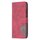 For Samsung Galaxy A03 166mm BF05 Magnetic Buckle Rhombus Texture Leather Phone Case(Red)
