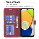 For Samsung Galaxy A03 166mm BF05 Magnetic Buckle Rhombus Texture Leather Phone Case(Red)