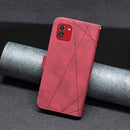 For Samsung Galaxy A03 166mm BF05 Magnetic Buckle Rhombus Texture Leather Phone Case(Red)