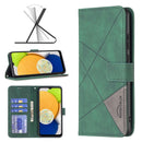 For Samsung Galaxy A03 166mm BF05 Magnetic Buckle Rhombus Texture Leather Phone Case(Green)