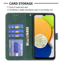 For Samsung Galaxy A03 166mm BF05 Magnetic Buckle Rhombus Texture Leather Phone Case(Green)