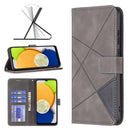 For Samsung Galaxy A03 166mm BF05 Magnetic Buckle Rhombus Texture Leather Phone Case(Grey)