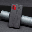 For Samsung Galaxy A03 166mm BF05 Magnetic Buckle Rhombus Texture Leather Phone Case(Black)