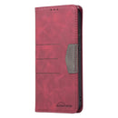 For Samsung Galaxy A03 166mm BF10 Color Block Magnetic Flip Leather Phone Case(Red)