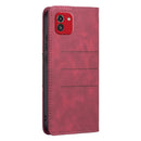 For Samsung Galaxy A03 166mm BF10 Color Block Magnetic Flip Leather Phone Case(Red)