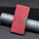 For Samsung Galaxy A03 166mm BF10 Color Block Magnetic Flip Leather Phone Case(Red)