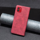 For Samsung Galaxy A03 166mm BF10 Color Block Magnetic Flip Leather Phone Case(Red)
