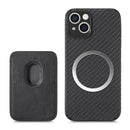 Carbon Fiber Leather Card Magsafe Case For iPhone 13(Black)