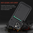 Carbon Fiber Leather Card Magsafe Case For iPhone 13(Black)