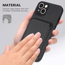 Carbon Fiber Leather Card Magsafe Case For iPhone 13(Black)