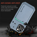Carbon Fiber Leather Card Magsafe Case For iPhone 13(Blue)