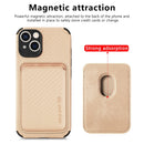 Carbon Fiber Leather Card Magsafe Case For iPhone 13(Khaki)