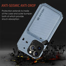 Carbon Fiber Leather Card Magsafe Case For iPhone 13 Pro(Blue)