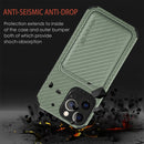 Carbon Fiber Leather Card Magsafe Case For iPhone 13 Pro Max(Green)