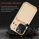 Carbon Fiber Leather Card Magsafe Case For iPhone 13 Pro Max(Khaki)