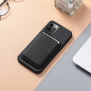 Carbon Fiber Leather Card Magsafe Case For iPhone 12 / 12 Pro(Black)