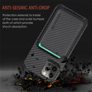 Carbon Fiber Leather Card Magsafe Case For iPhone 12 Pro Max(Black)