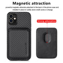 Carbon Fiber Leather Card Magsafe Case For iPhone 11(Black)