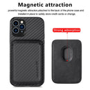 Carbon Fiber Leather Card Magsafe Case For iPhone 11 Pro(Black)
