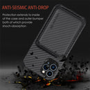 Carbon Fiber Leather Card Magsafe Case For iPhone 11 Pro(Black)