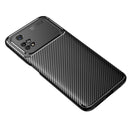 For Xiaomi Poco M4 Pro Carbon Fiber Texture Shockproof TPU Phone Case(Black)