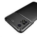 For Xiaomi Poco M4 Pro Carbon Fiber Texture Shockproof TPU Phone Case(Blue)