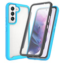 For Samsung Galaxy S22+ 5G Starry Sky Full Body Hybrid Shockproof Phone Case(Sky Blue)