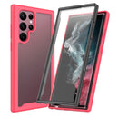 For Samsung Galaxy S22 Ultra 5G Starry Sky Full Body Hybrid Shockproof Phone Case(Rose Red)