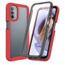 For Motorola Moto G51 5G Starry Sky Full Body Hybrid Shockproof Phone Case(Red)