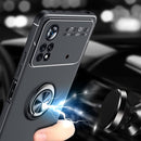 For Xiaomi Poco X4 Pro 5G Metal Ring Holder TPU Phone Case(Black+Blue)