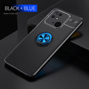 For Xiaomi Redmi 10C Metal Ring Holder TPU Phone Case(Black+Blue)