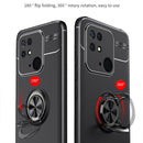 For Xiaomi Redmi 10C Metal Ring Holder TPU Phone Case(Black+Blue)
