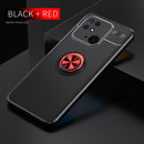For Xiaomi Redmi 10C Metal Ring Holder TPU Phone Case(Black+Red)